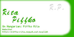 rita piffko business card